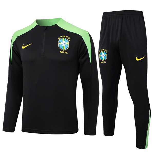 Sweatshirts Brasilien 2024-2025 Schwarz Grün 3